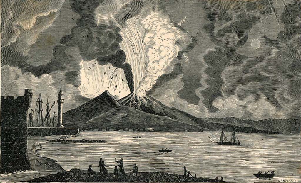 Vesuvius Eruption 27th And 28th March 1759 Drawing Of Eruption Made In 1805 Engraved By 3733